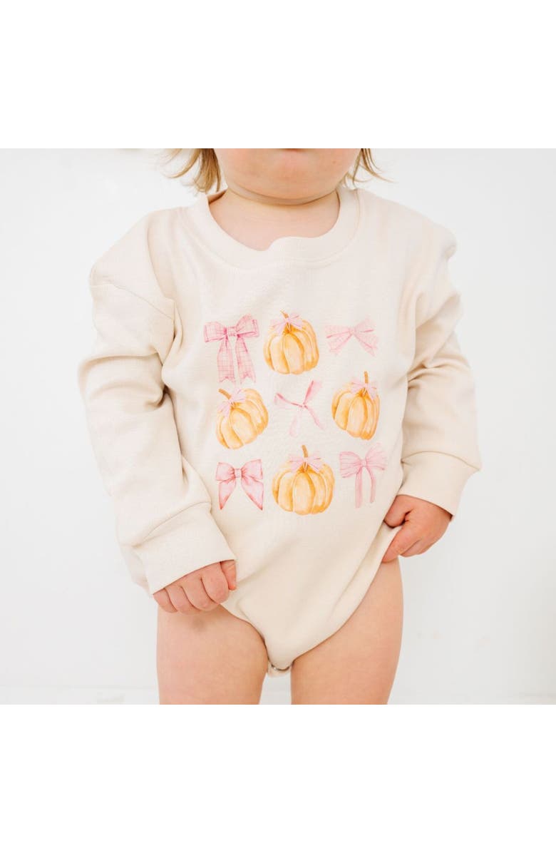 Sweet Wink Pumpkin Long Sleeve Romper, Alternate, color, 