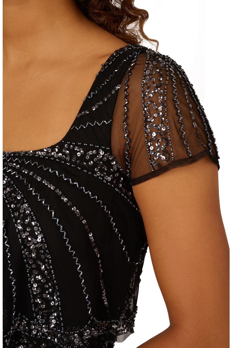 Bead Embellished Popover Dress, Alternate, color, BLACK/ GUNMETAL