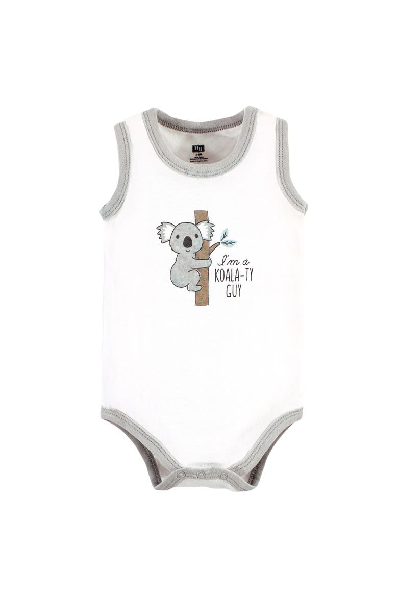 Cotton Tank-Style Bodysuits, Alternate, color, Zoo Animals