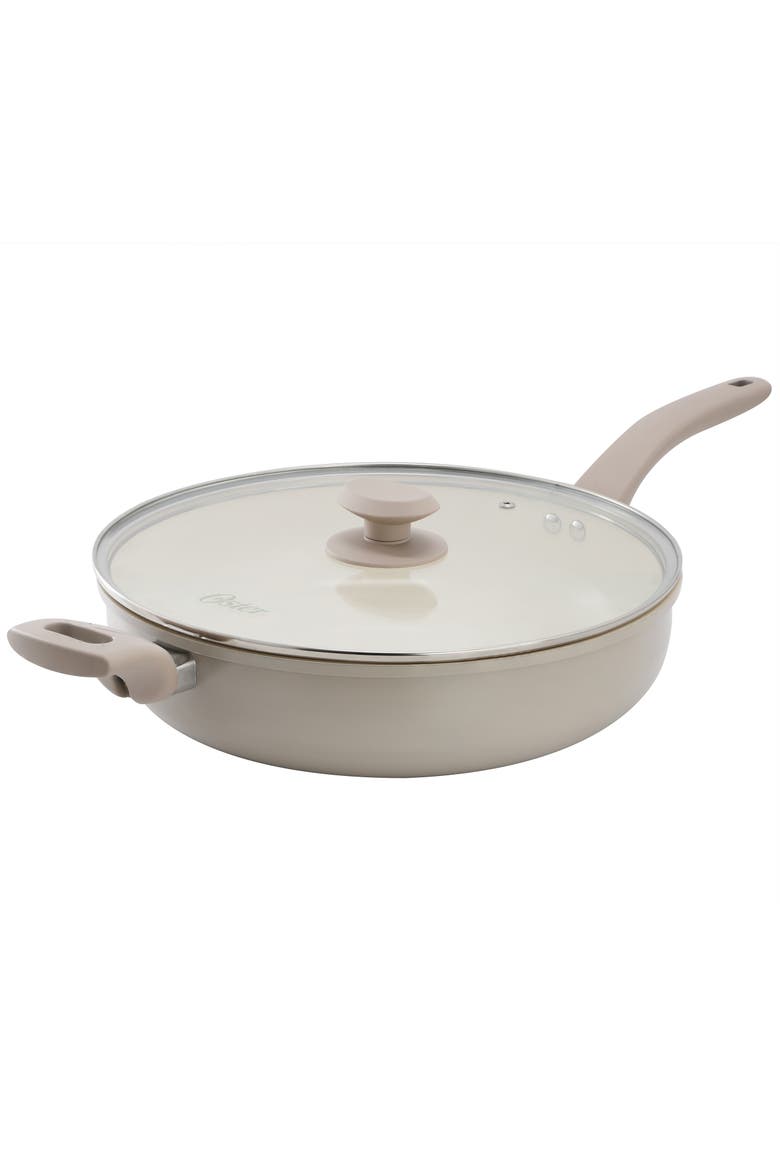 5 Quart Ceramic Nonstick Saute Pan with Lid, Main, color, Beige