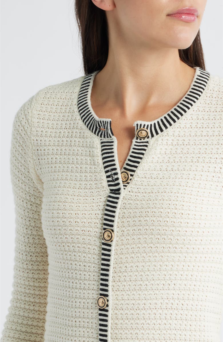 ZOE AND CLAIRE Long Sleeve Structured Midi Sweater Dress, Alternate, color, Ivory