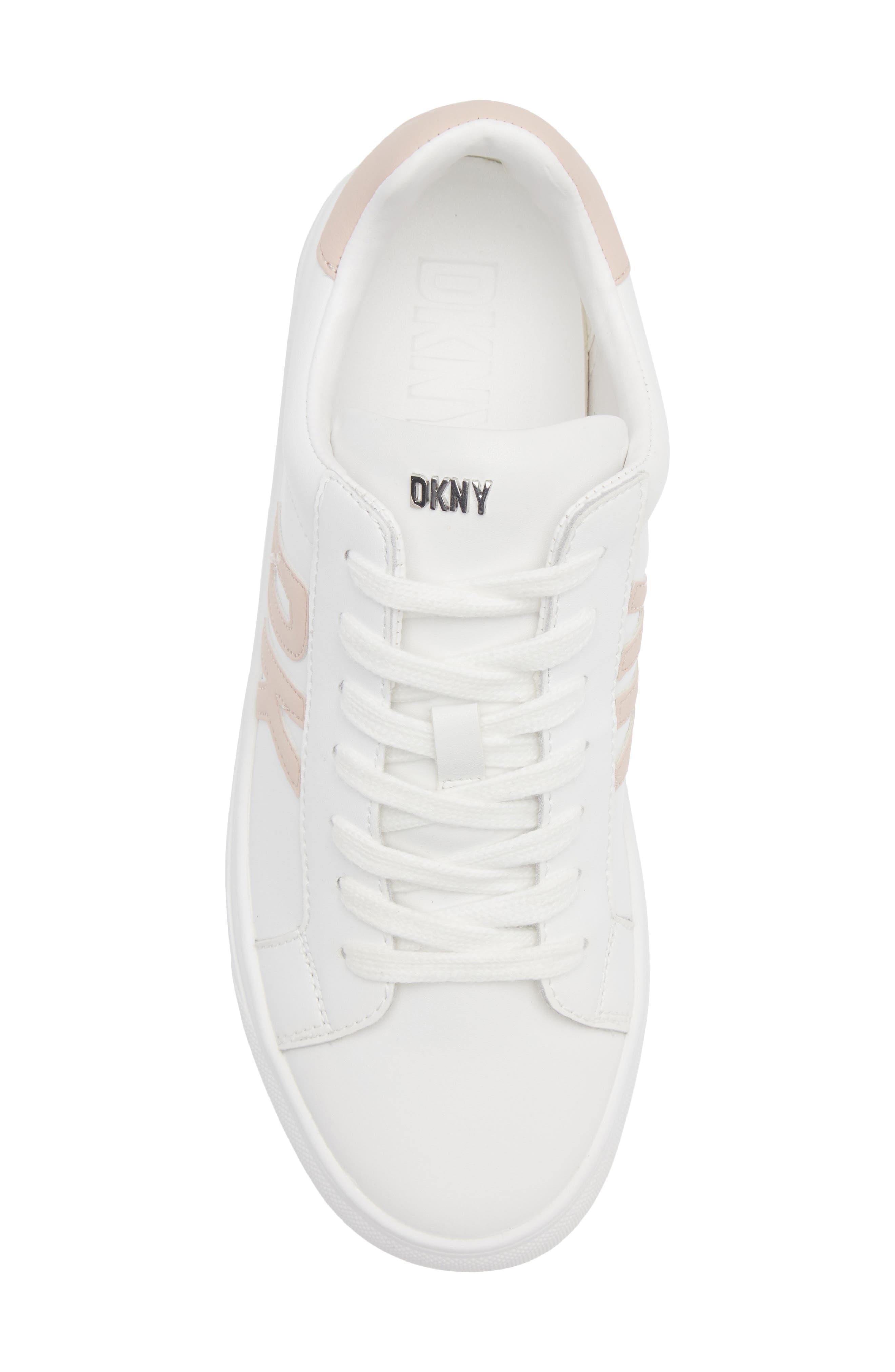 DKNY Logo Sneaker, Alternate, color, White/ Blush