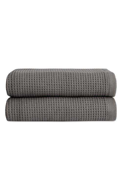 Cozy Earth 2-pack Waffle Hand Towel In Gray