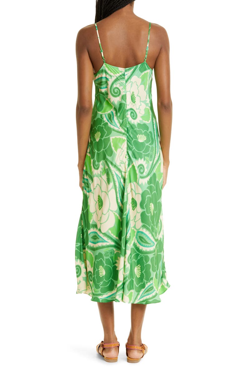 FARM Rio Tropical Groved Cinched Tie Midi Dress, Alternate, color, 