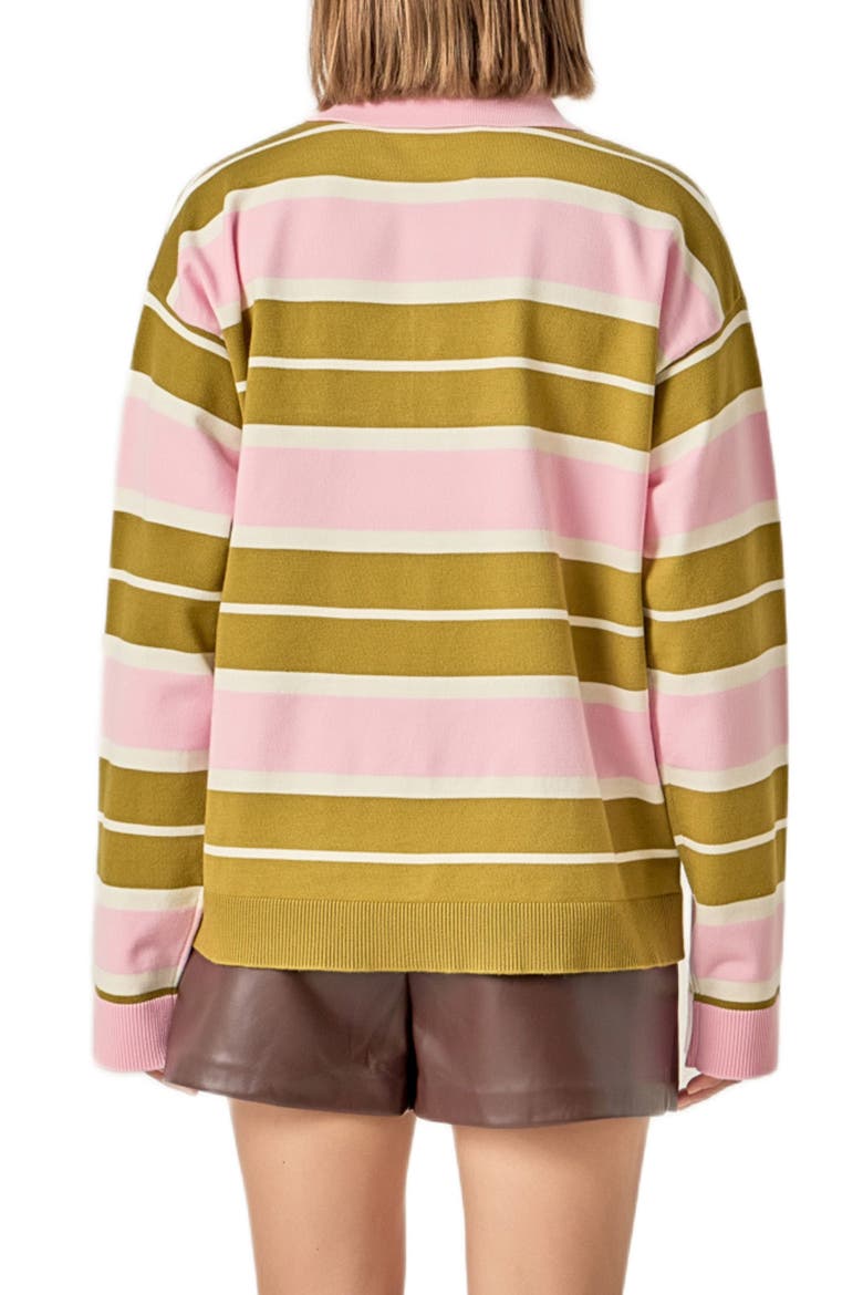 Stripe Polo Shirt, Alternate, color, PISTACHIO/ PINK
