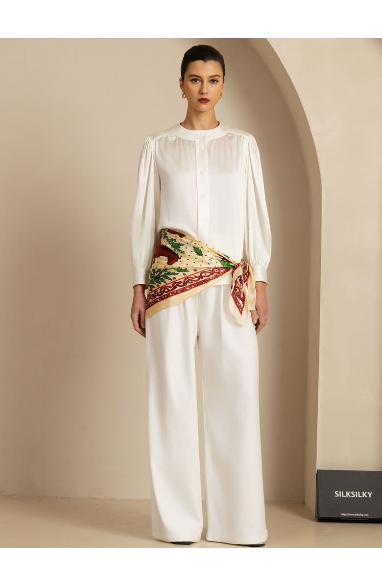 SILKSILKY Pure Silk Horse Herd Square Scarf, Alternate, color, Yellow