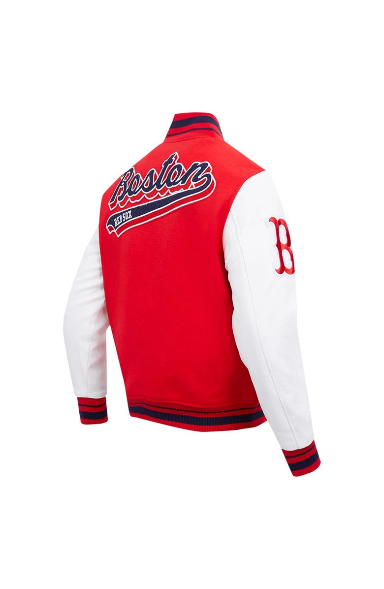 PRO STANDARD Men's Pro Standard Red Boston Red Sox Script Tail Wool Full-Zip Varity Jacket, Alternate, color, 