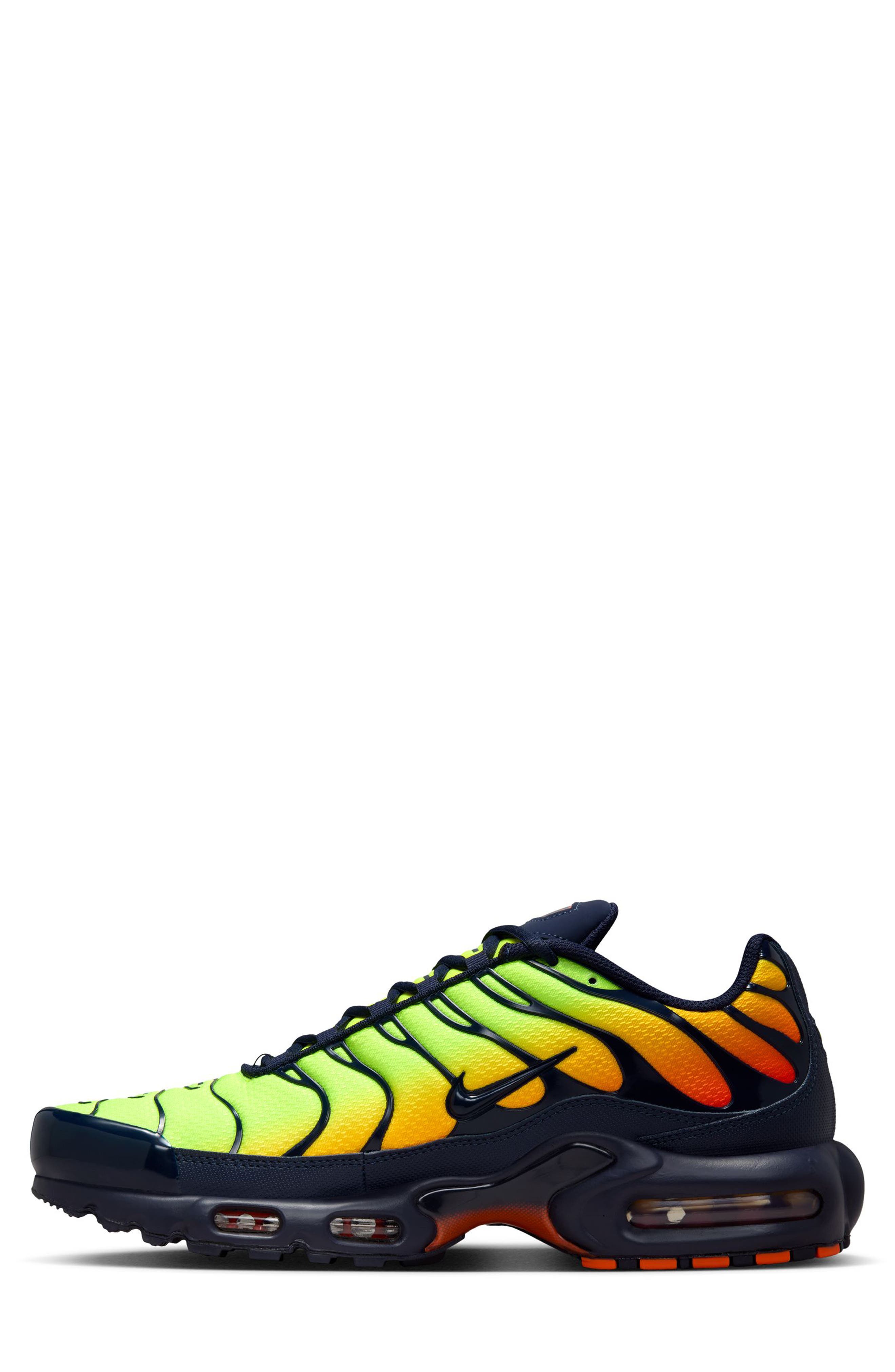 Air Max Plus Sneaker, Alternate, color, LEMON/ CRIMSON/ ORANGE/ BLUE