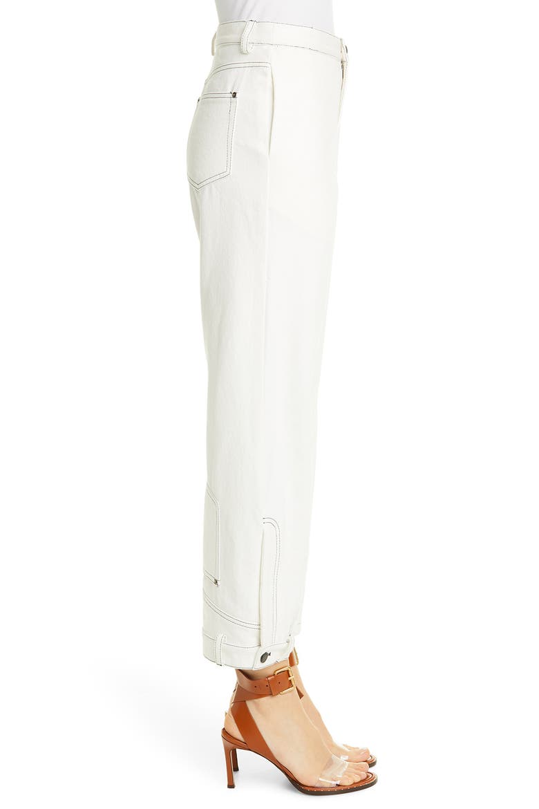 High Waist Crop Wide Leg Jeans, Alternate, color, WHITE