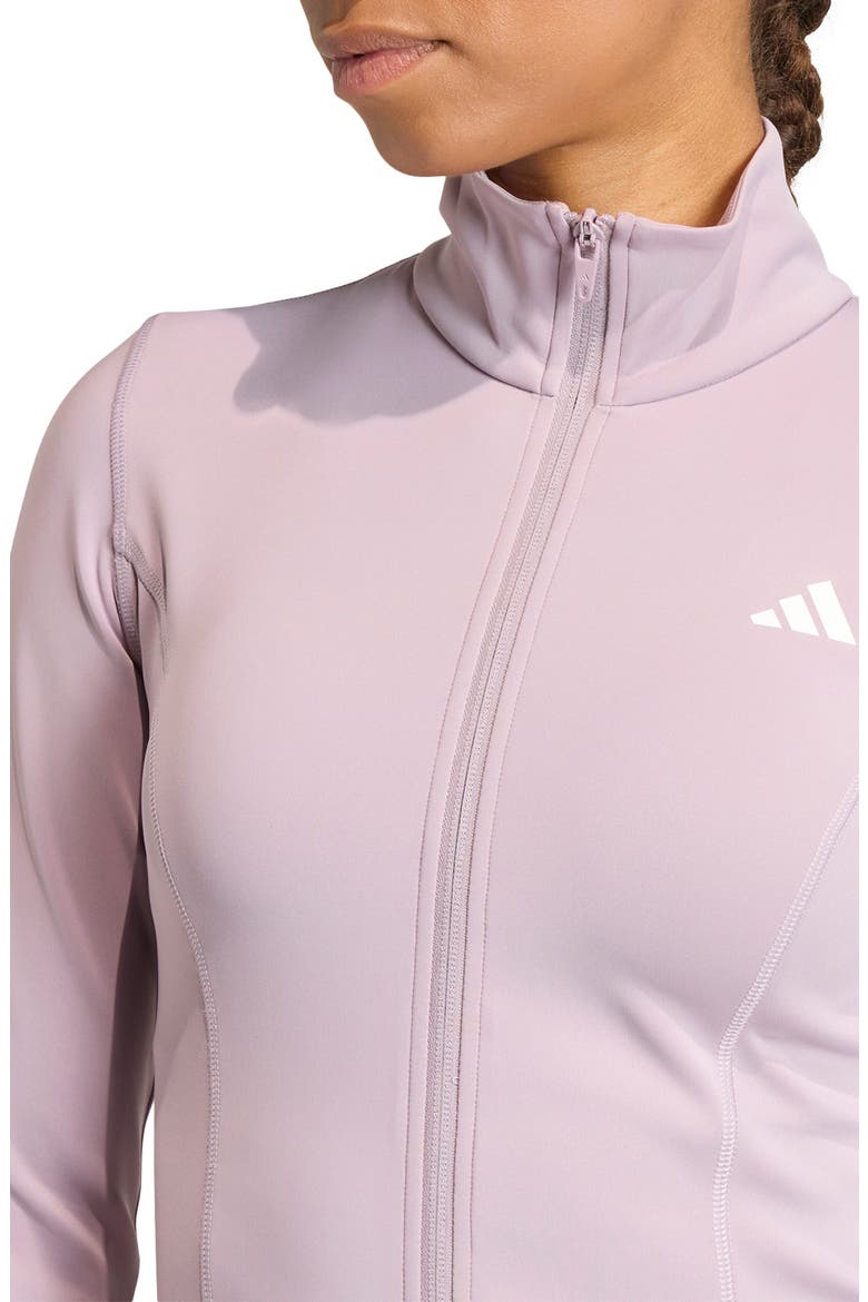 Workout Essentials Zip Knit Jacket, Alternate, color, PRELOVED FIG