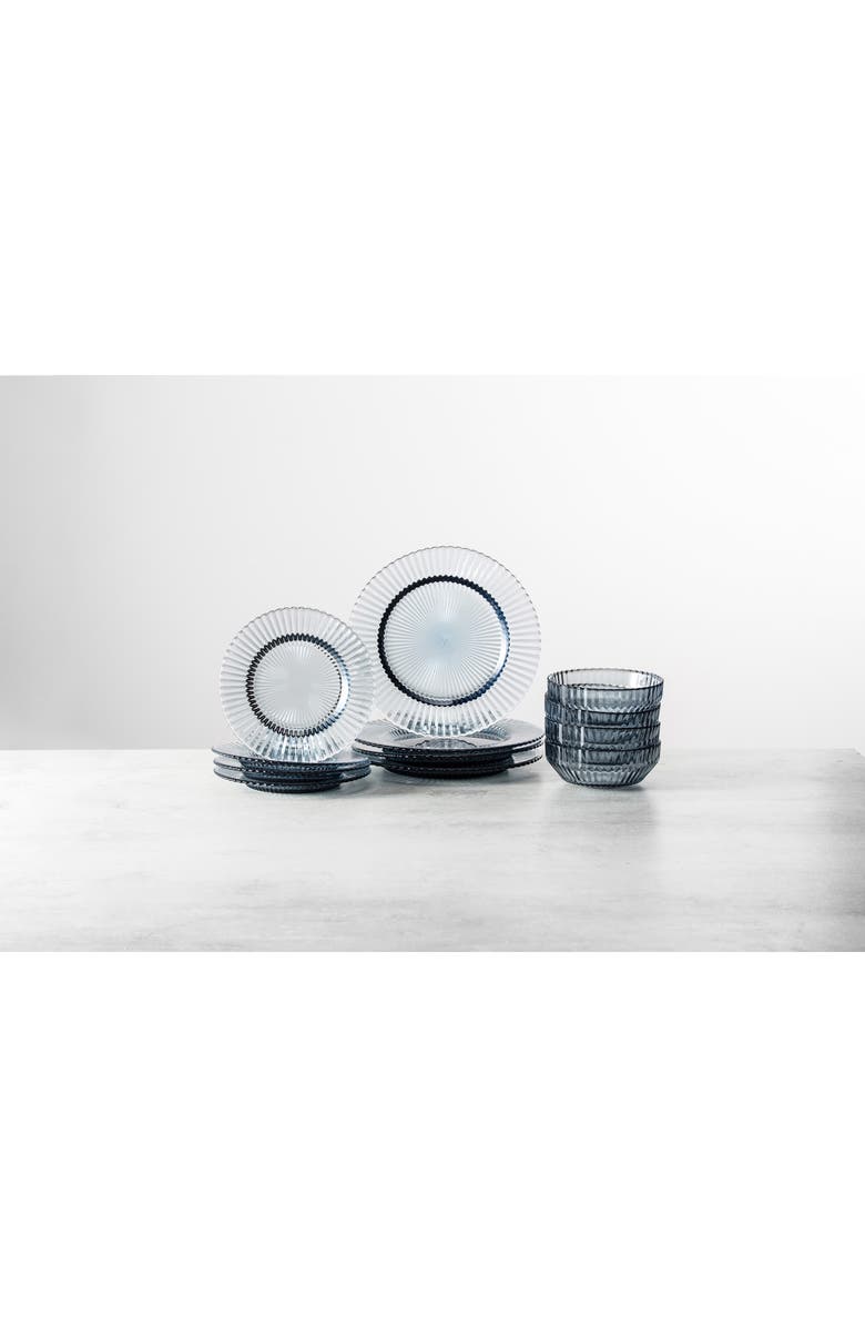 Fortessa Archie 12-Piece Glass Dinnerware Set, Alternate, color, Dusk