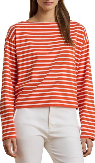 売れ筋商品|||ラルフローレン カットソー トップス レディース Women's Striped Boatneck Mariner Tee Sapphire/White Striped Boatneck Mariner Tee