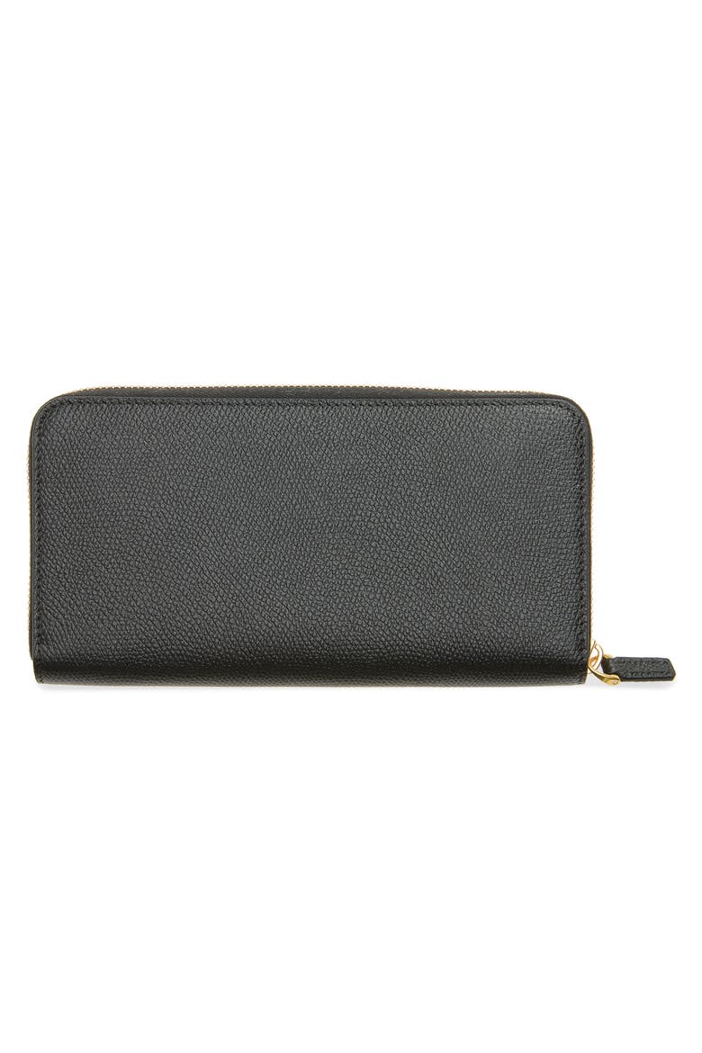 VLogo Signature Zip Around Continental Wallet, Alternate, color, BLACK
