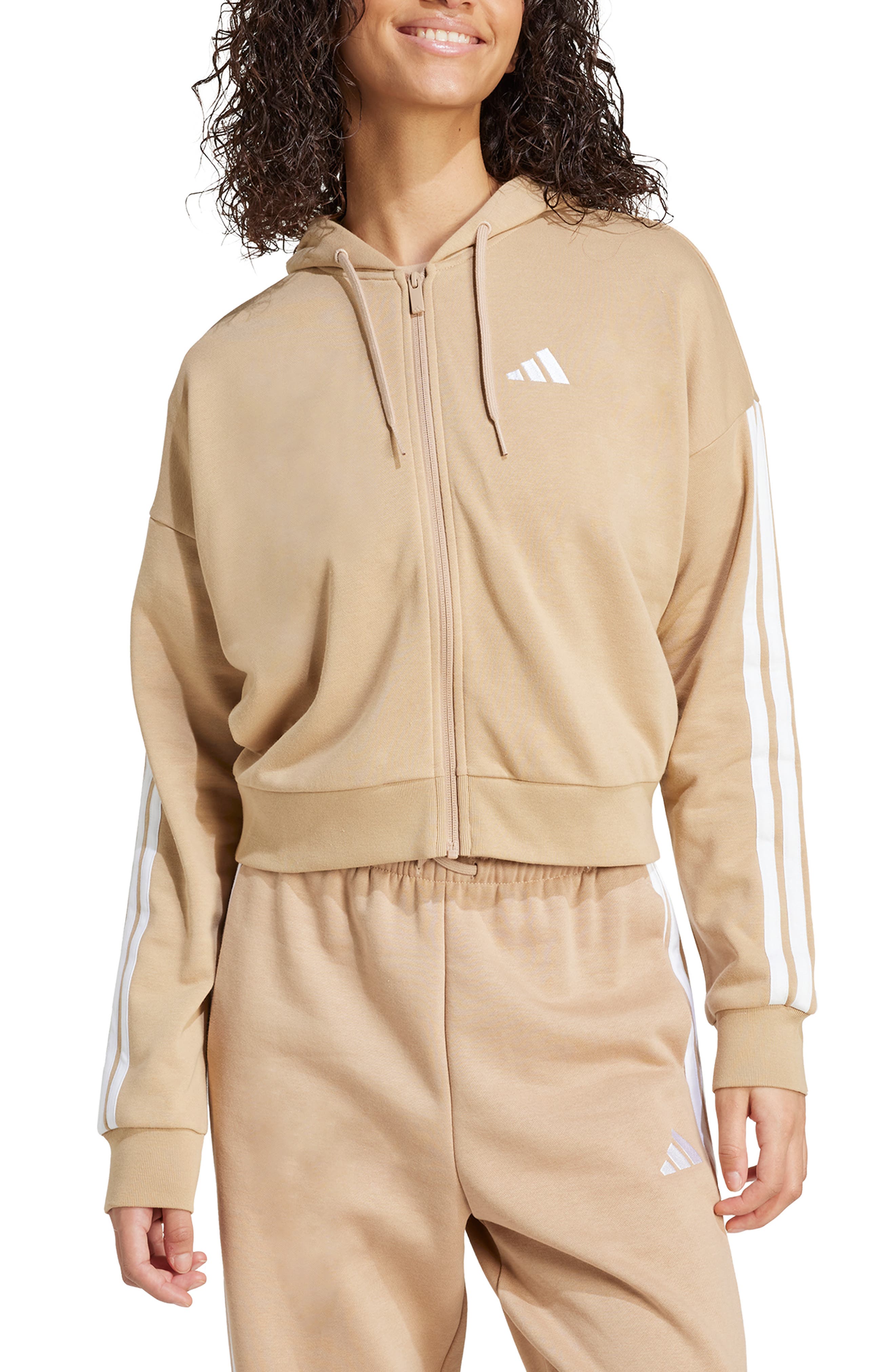 adidas 3-Stripes French Terry Full Zip Hoodie