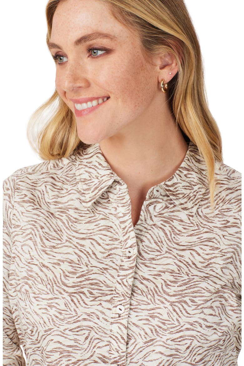 Davis Zebra Print Button-Up Shirt, Alternate, color, IVORY MULTI