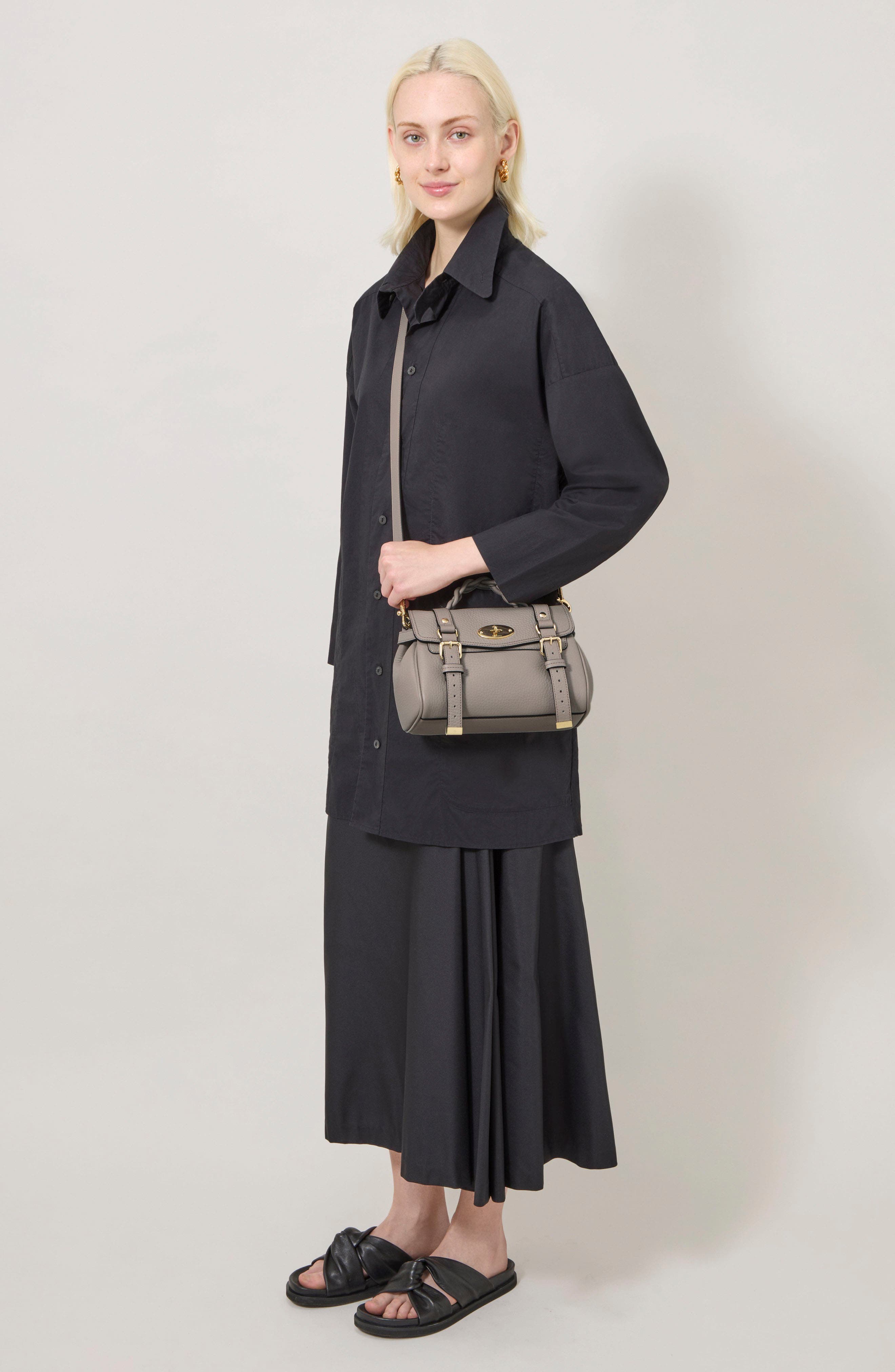 Mini Alexa Leather Satchel, Alternate, color, CASHMERE TAUPE