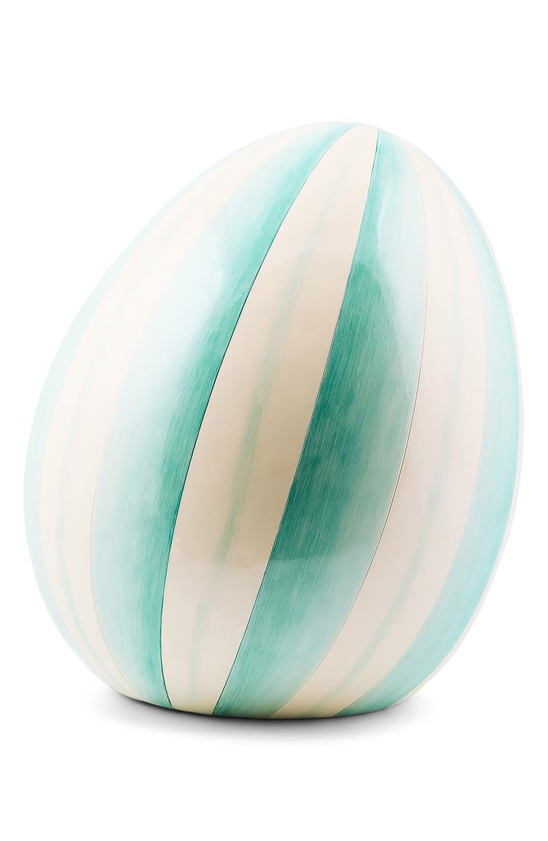 MACKENZIE CHILDS Aqua Stripe Medium Egg, Main, color, Blue