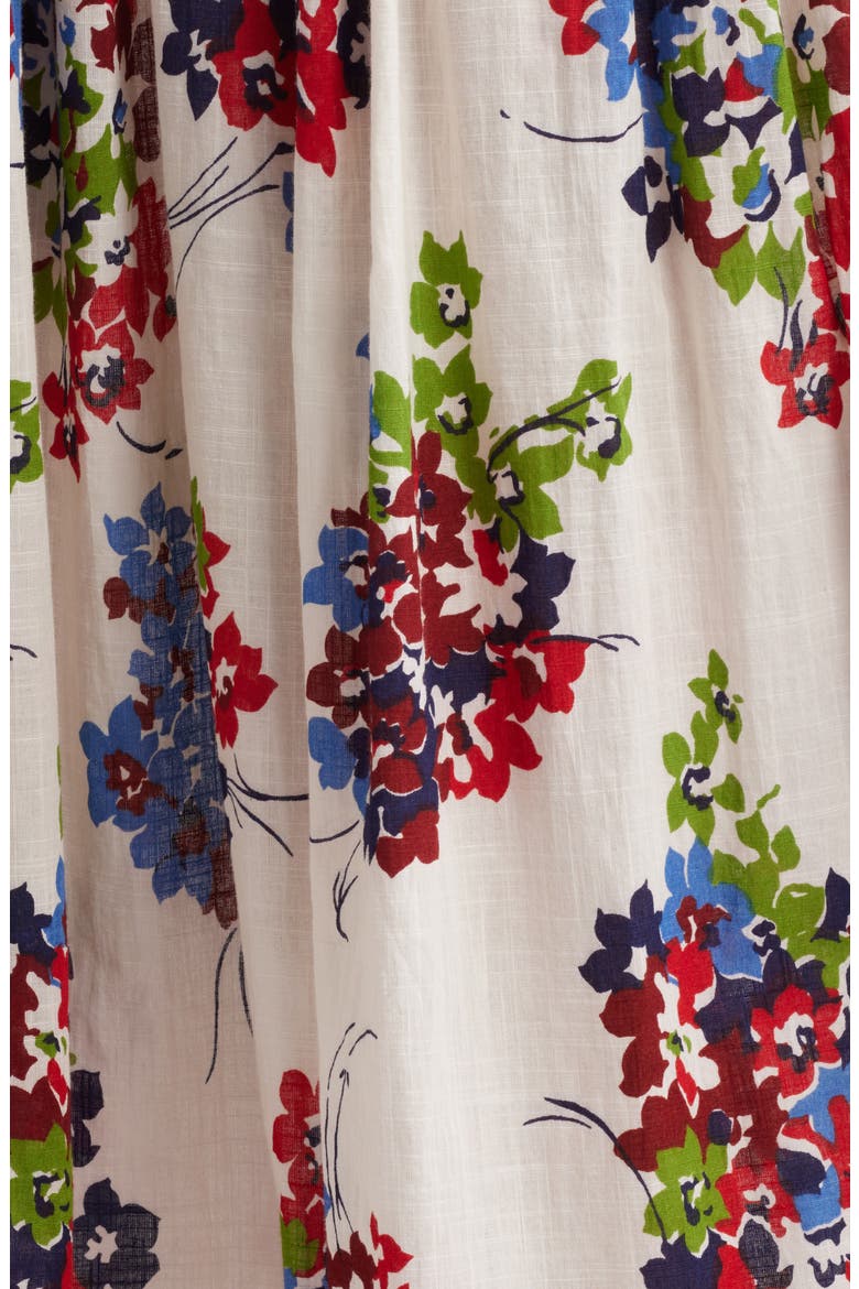 The Viola Floral Smocked Waist Cotton Midi Skirt, Alternate, color, OASIS FLORAL
