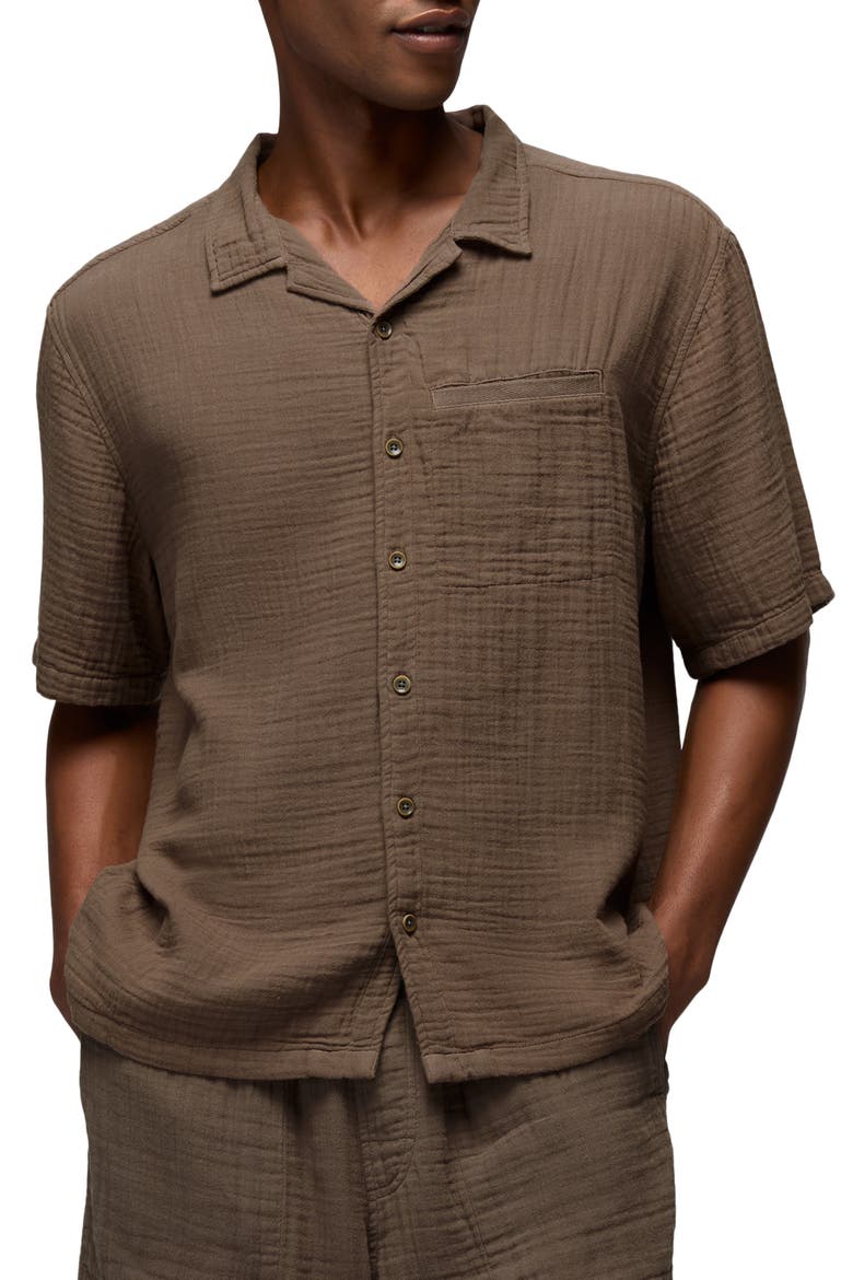Hideaways Organic Cotton Camp Shirt, Main, color, MUD
