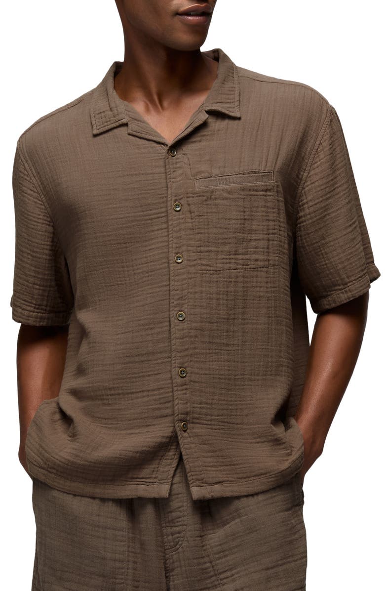 prAna Hideaways Organic Cotton Camp Shirt, Main, color, 