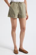 LESET Kyoto Patch Pocket Cotton Drawstring Shorts