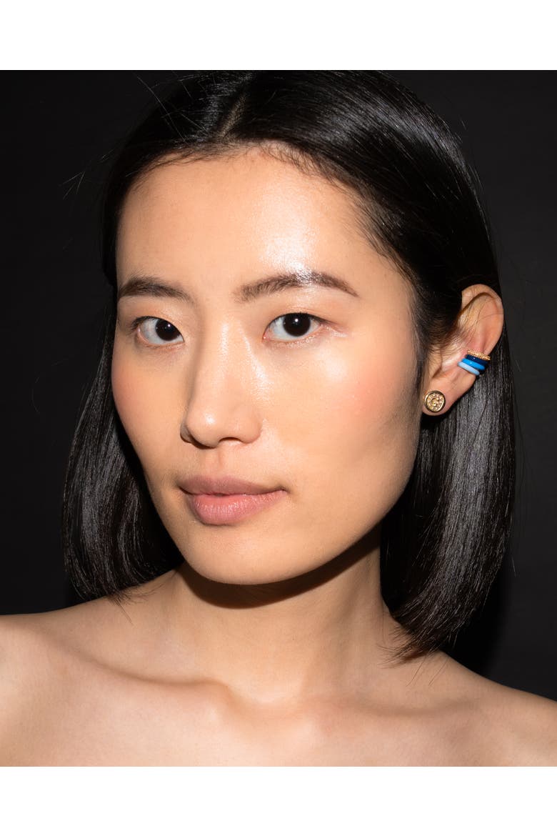 Sparkle Ear Cuffs in 14K Gold, Alternate, color, Orange