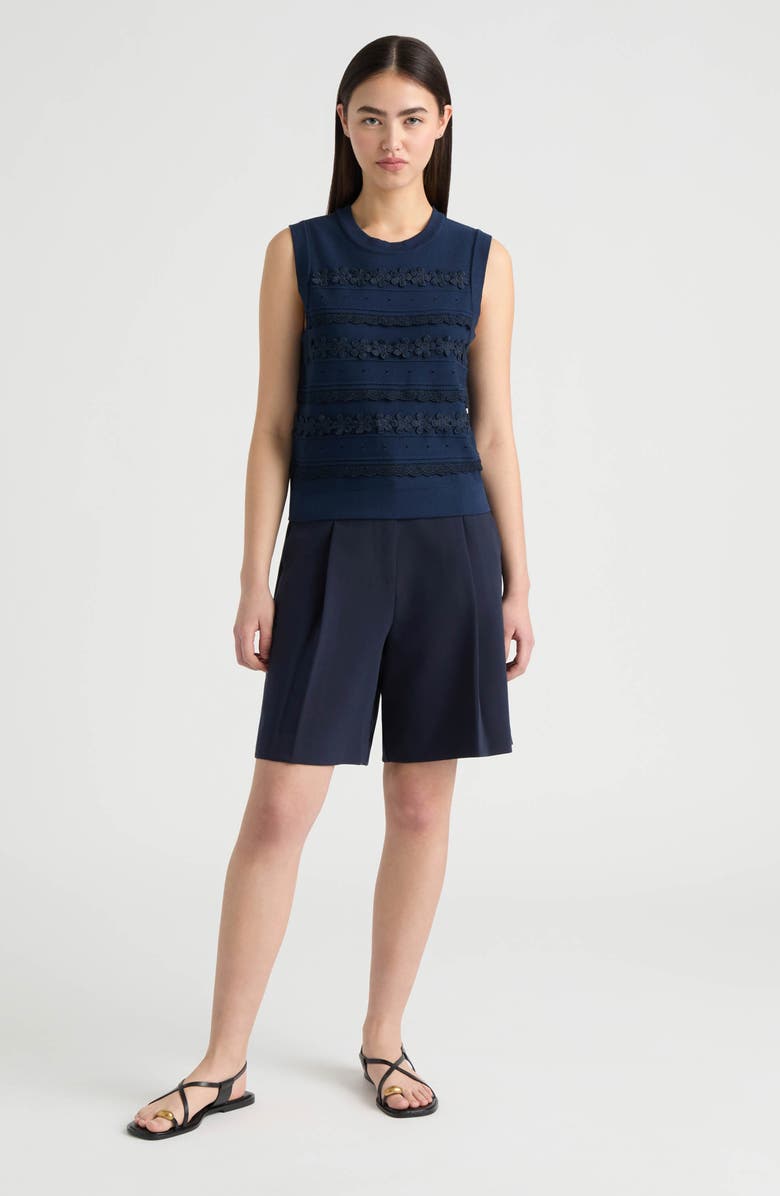 NVLT Floral Appliqué Sweater, Alternate, color, Navy