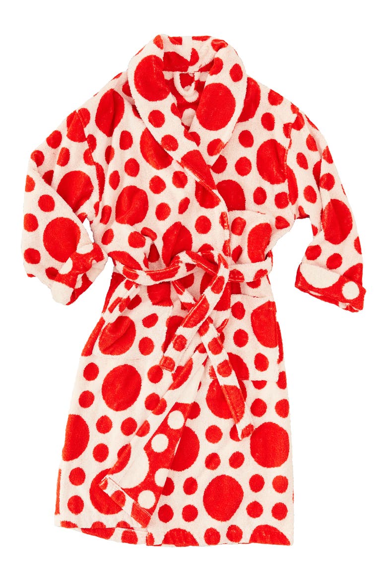 Polka Dot Cotton Terry Robe, Main, color, RING