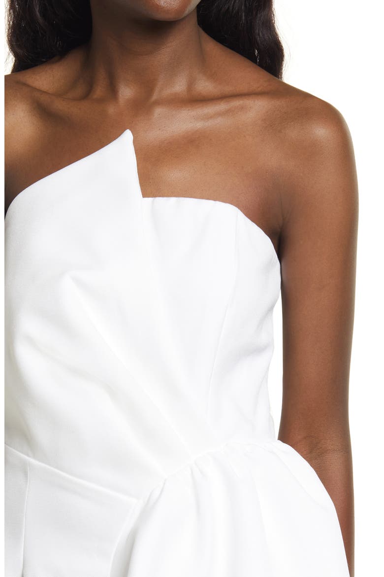 Reception Cascade Ruffle Strapless Cocktail Dress, Alternate, color, WHITE