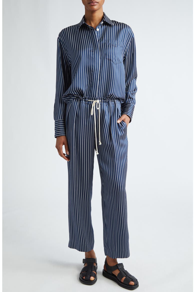 Stripe Button-Up Shirt, Alternate, color, MIDNIGHT STRIPE