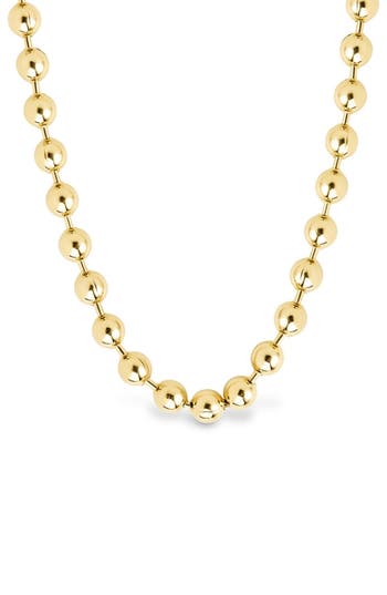 Sterling Forever Destiny Beaded Chain Necklace In Gold