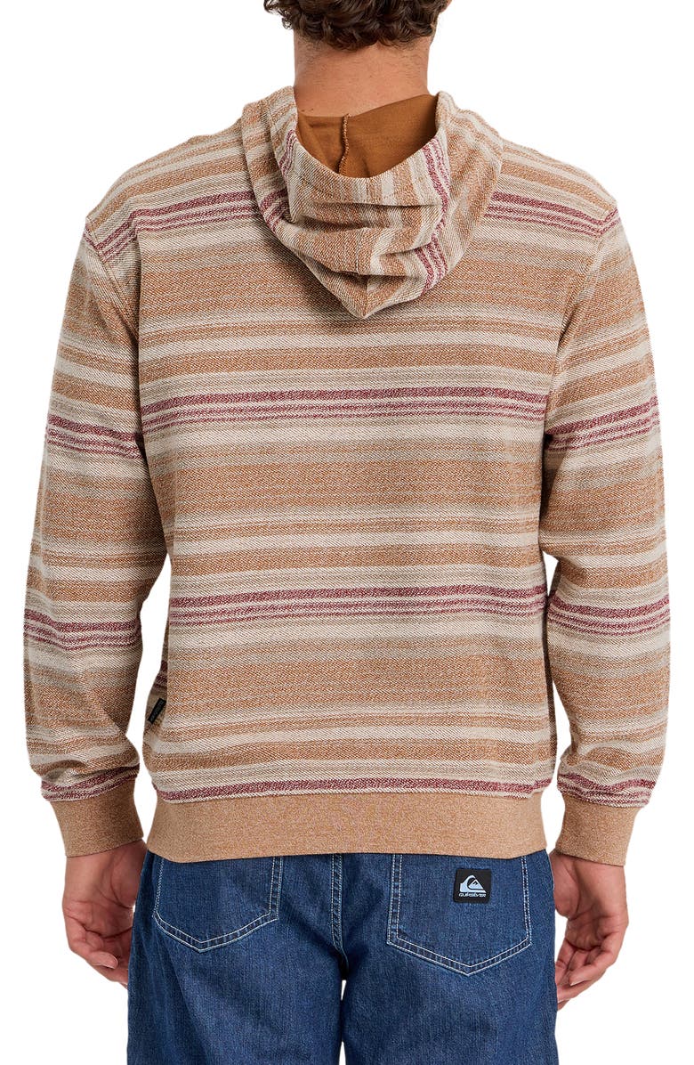 Quiksilver Great Otway Stripe Beach Hoodie, Alternate, color, Bone White