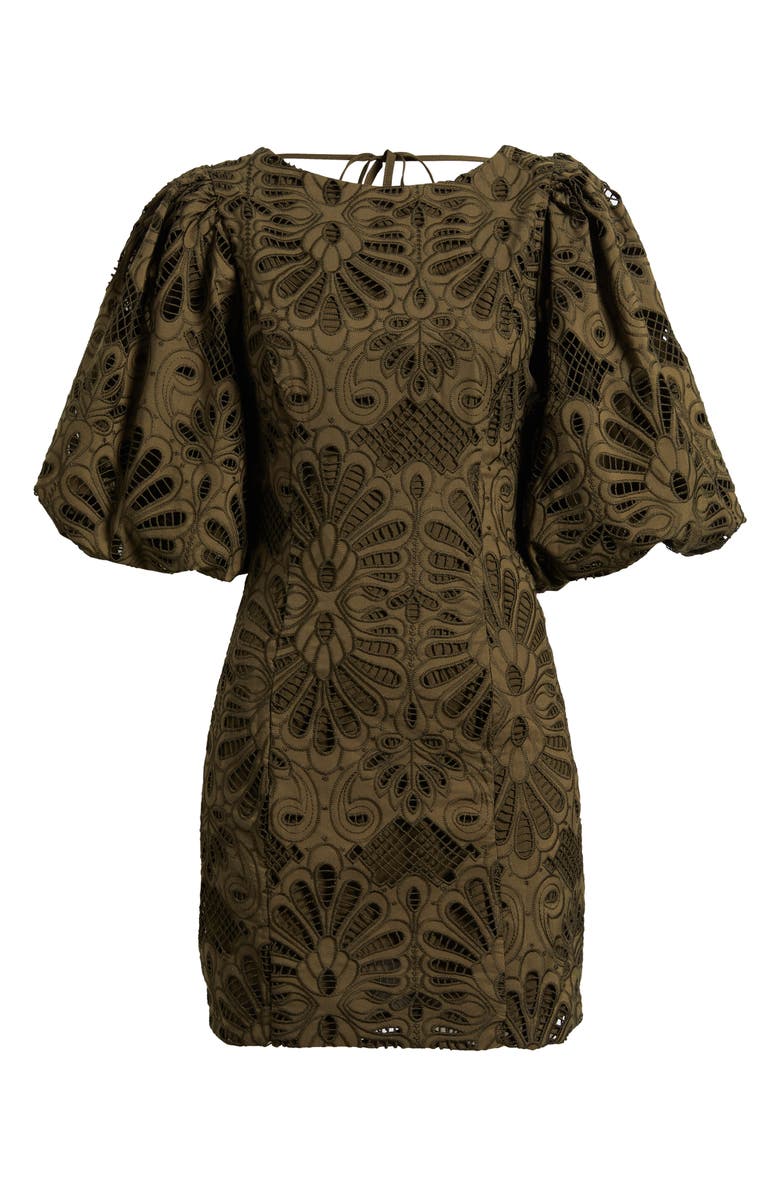 CIEBON Kesia Floral Embroidered Paisley Minidress, Alternate, color, Olive