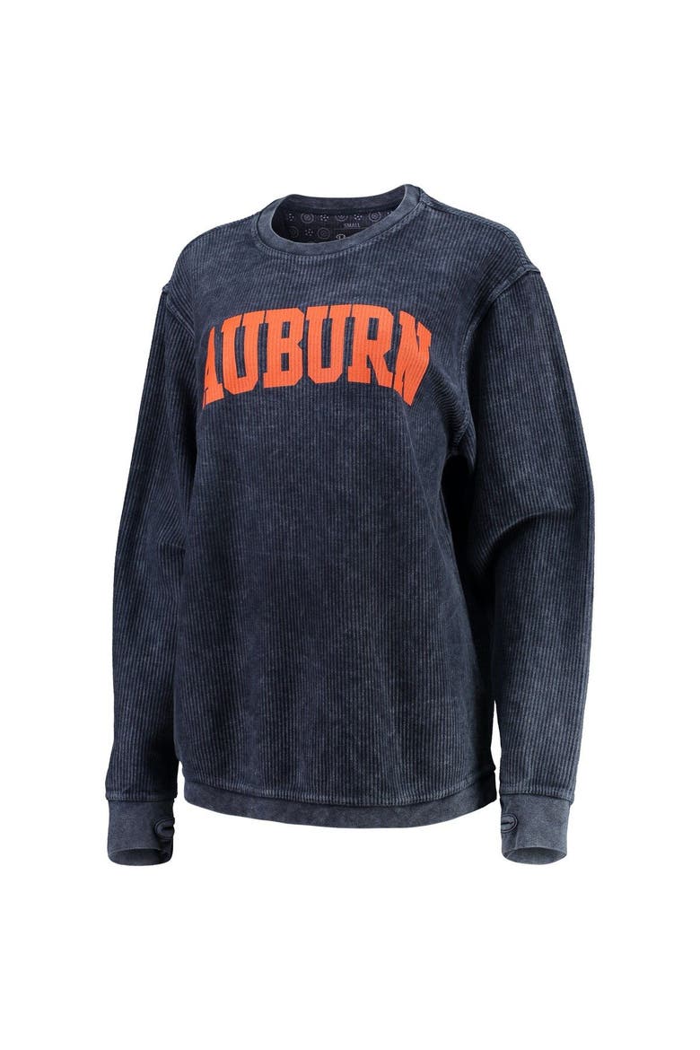 Women's Pressbox Navy Auburn Tigers Comfy Cord Vintage Wash Basic Arch Pullover Sweatshirt, Alternate, color, Navy