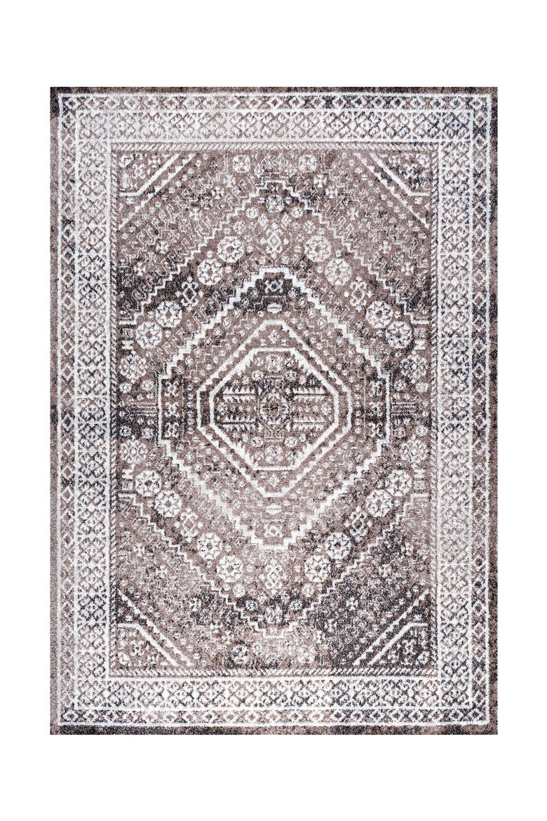 Boho Cottage Medallion Area Rug, Alternate, color, Brown/Ivory