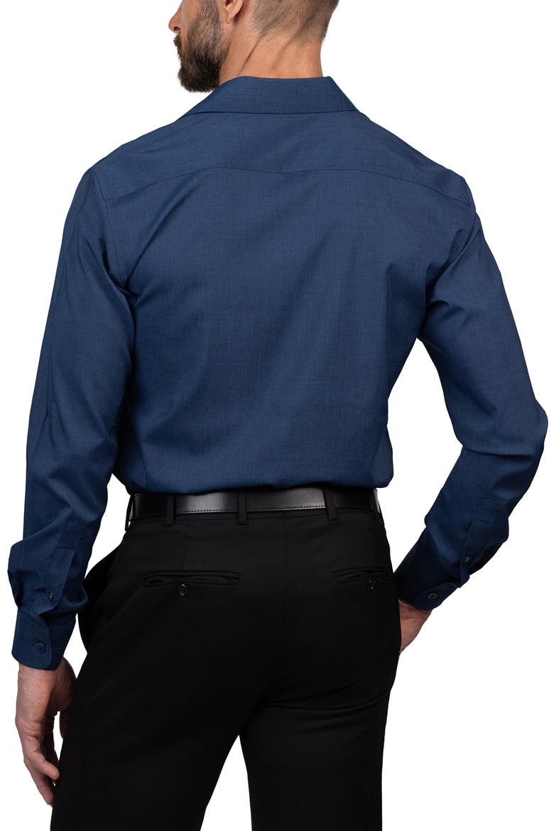 Trim Fit Dress Shirt, Alternate, color, DEEP NAVY