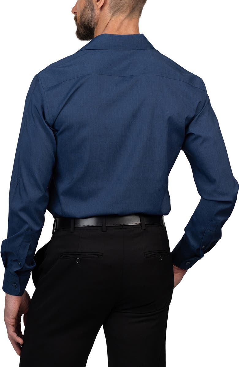 Eddie Bauer Trim Fit Dress Shirt, Alternate, color, Deep Navy