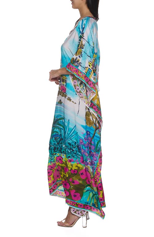 Ranee's Ranees V-neck Cotton Caftan In Multi