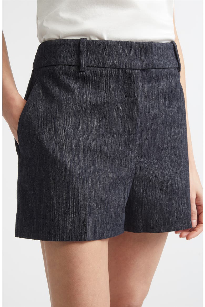 Sequin Cotton Blend Tweed Shorts, Alternate, color, BLUE