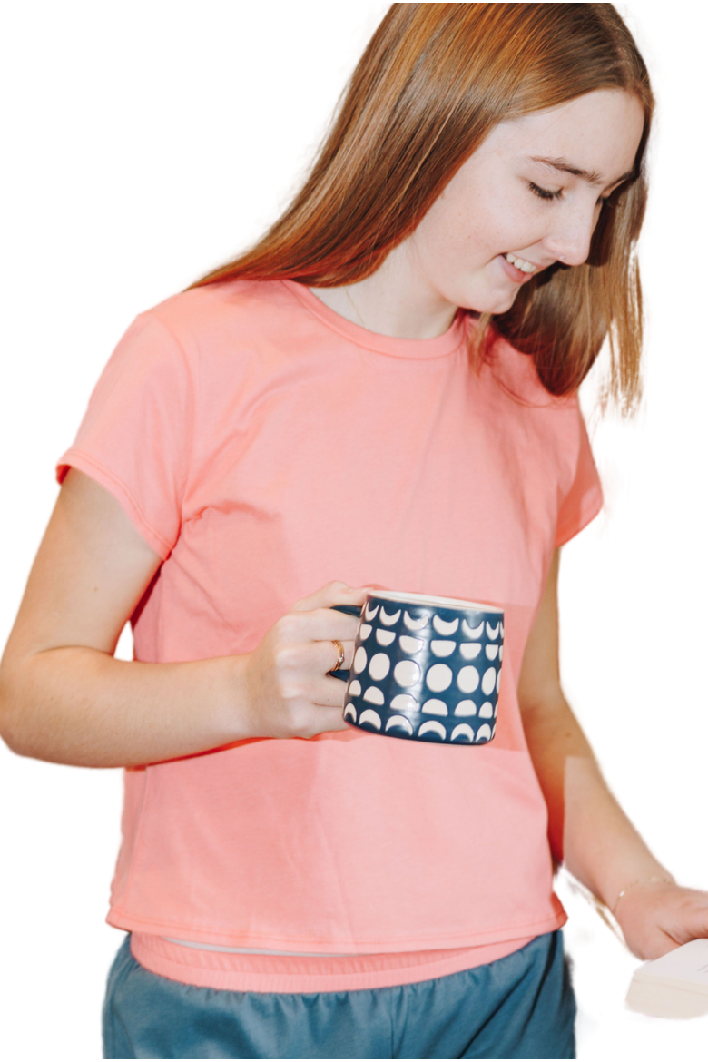 Breeze Cotton Short Sleeve T-Shirt, Main, color, Coral Reef