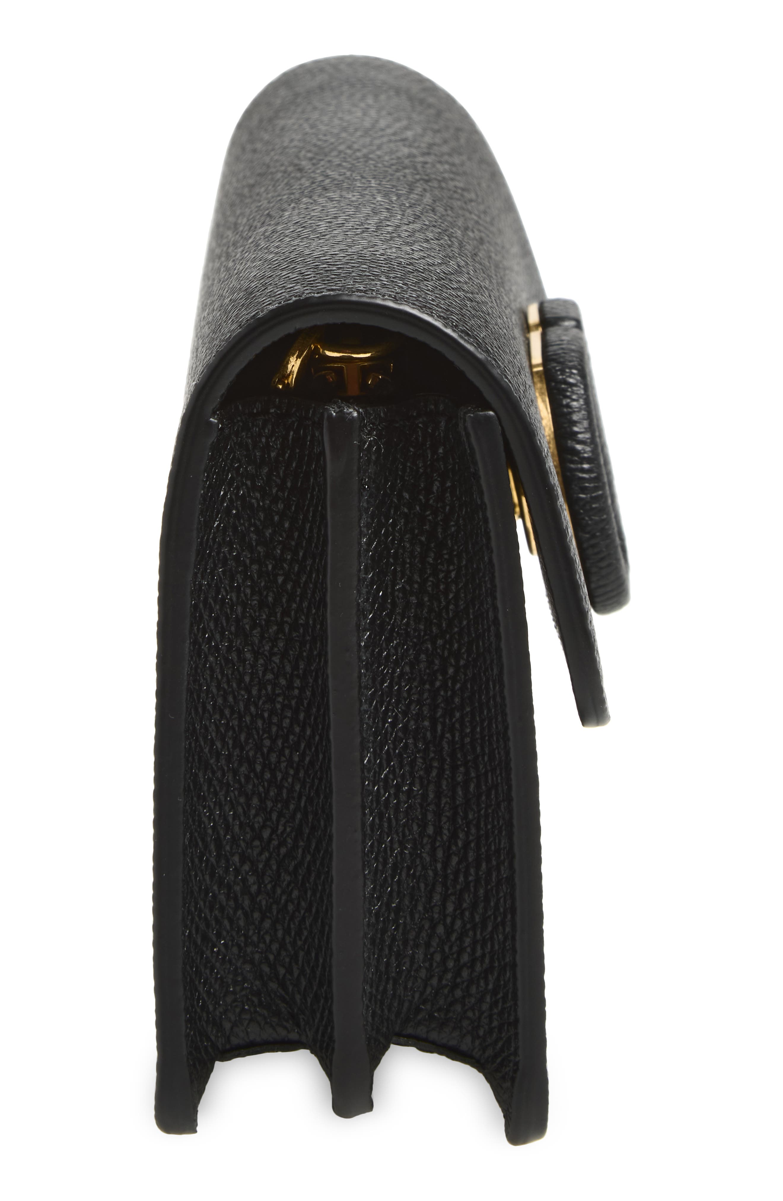 VLOGO Signature Leather Wallet on a Chain, Alternate, color, BLACK