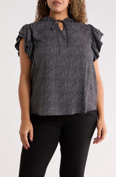 Ruffle Sleeve Top (Plus)