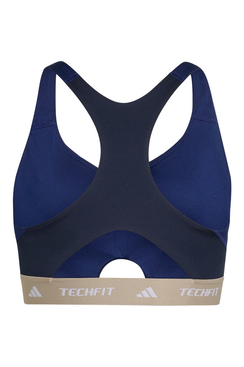Techfit Colorblock Mesh Racerback Sports Bra, Alternate, color, DARK BLUE/ LEGEND INK