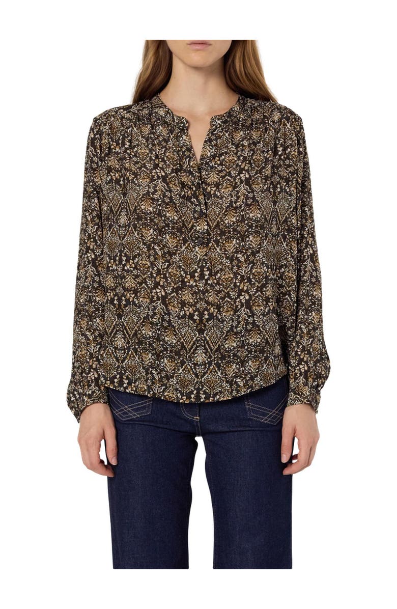 GERARD DAREL Althea Cultural Print Blouse, Alternate, color, Medium Khaki