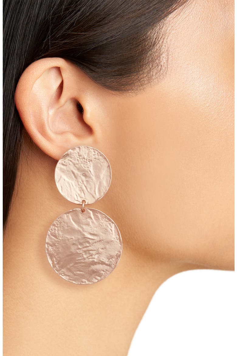 Angelique Large Circle Drop Earrings, Alternate, color, ROSE GOLD