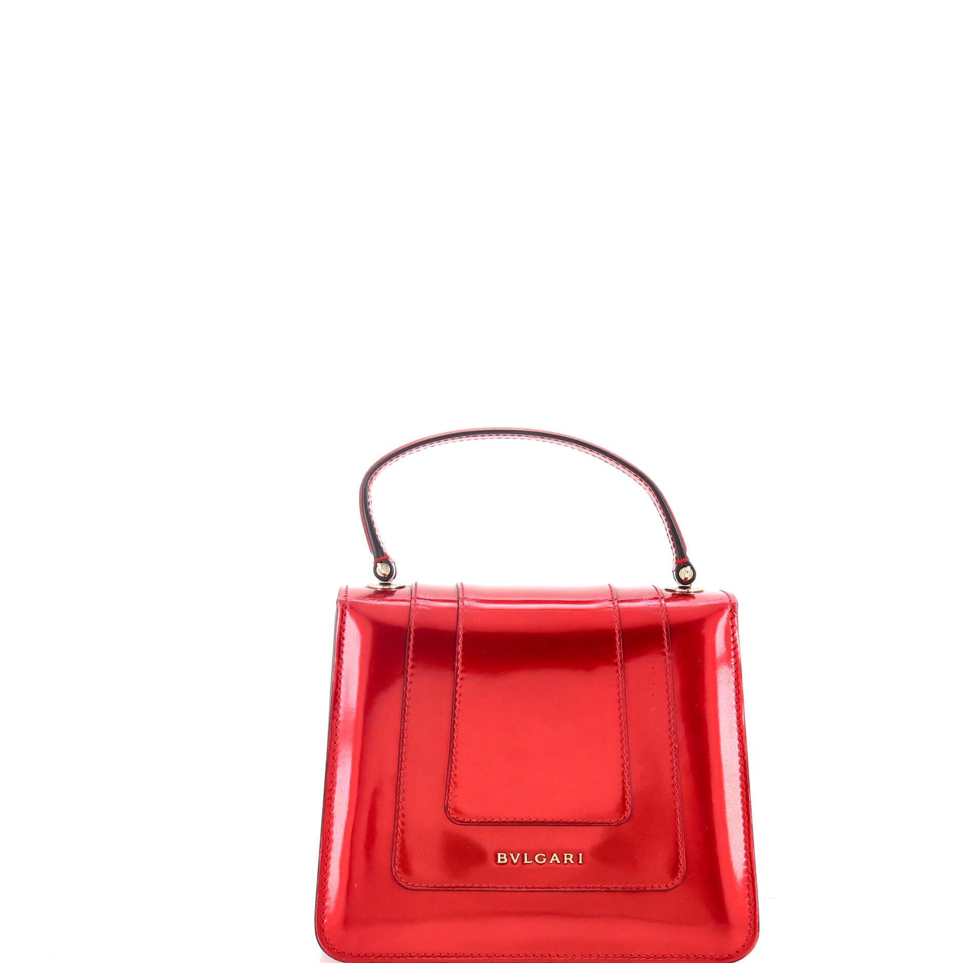 Serpenti Top Handle Bag Patent Small, Alternate, color, Red