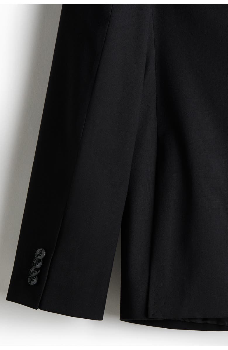 H&M Regular Fit Single-breasted Jacket, Alternate, color, Black