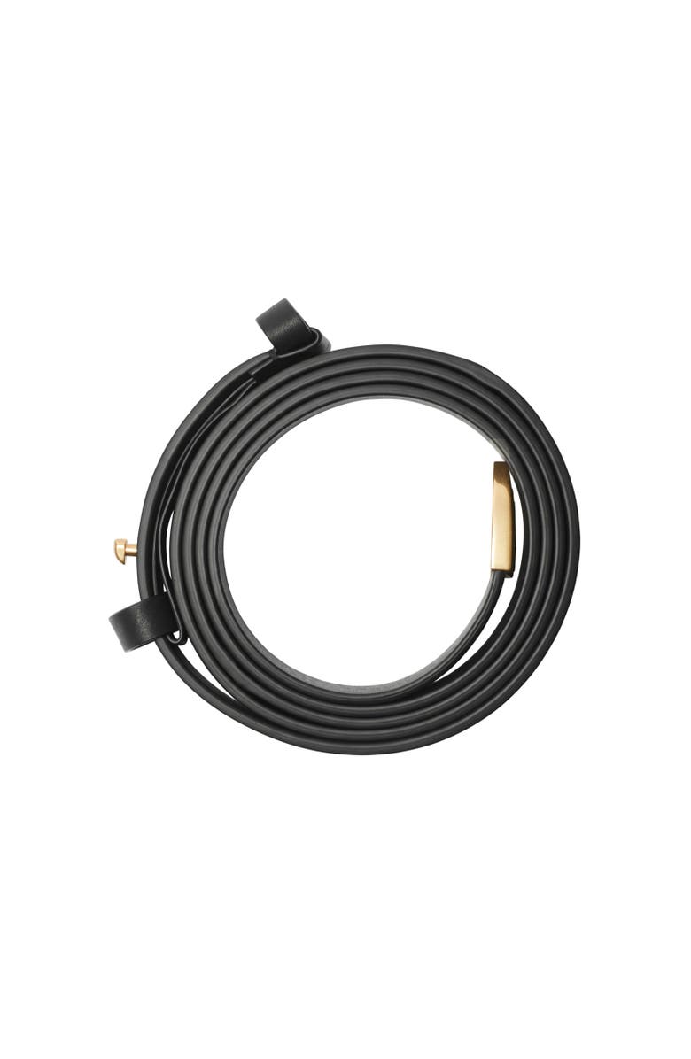 Burberry Thin Leather B Shield End Belt, Alternate, color, 