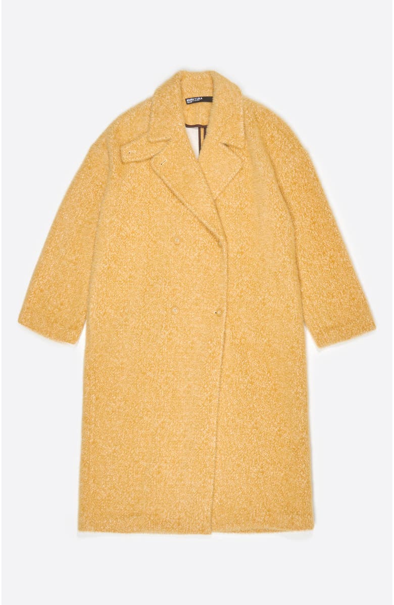 Bimba y Lola Structured Fur Coat, Alternate, color, Yellow