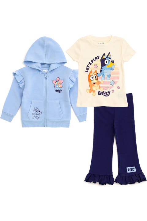 Zip-Up Hoodie T-Shirt and Pants Set